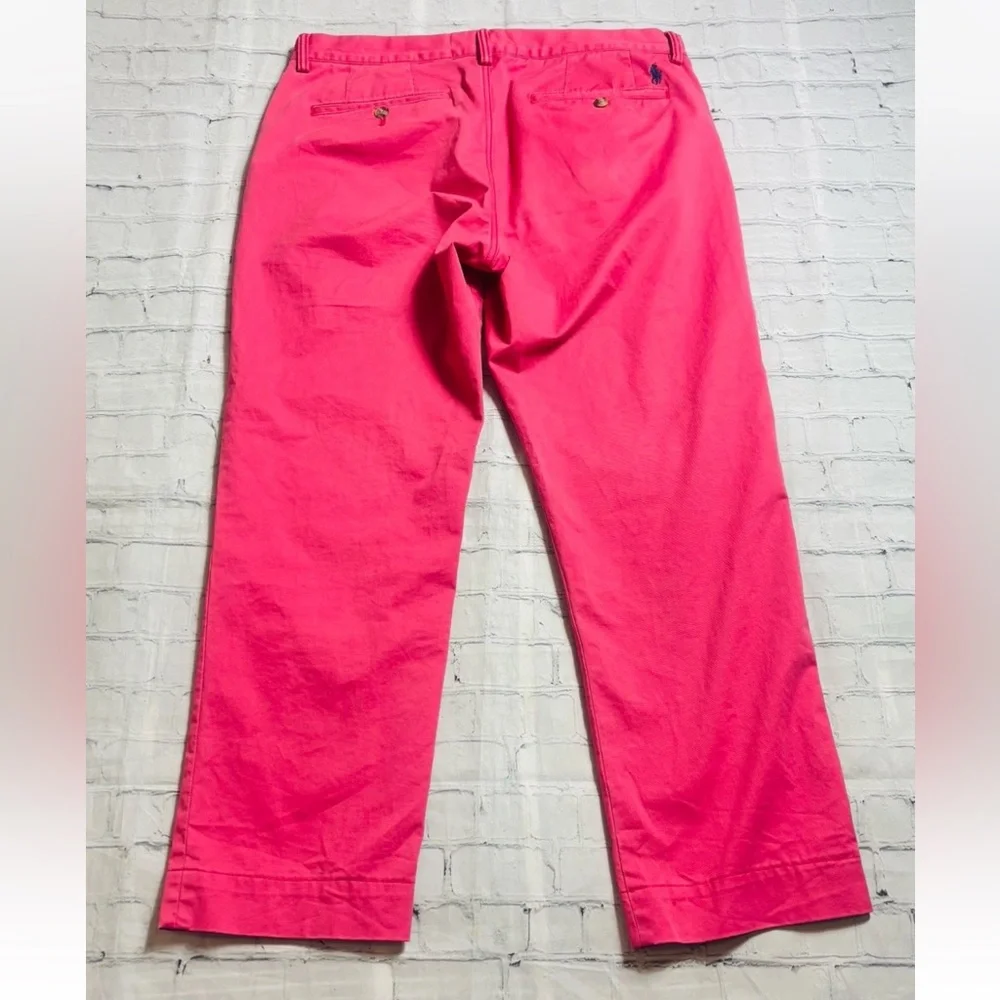 Polo Ralph Lauren Pink Chino Pants Straight Fit Mens 34x27 Stretch Golf Preppy